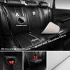 imageCAR Pass Nappa Leather Car Seat Covers Durable Waterproof Luxury Universal for SUV Pickup Truck Sedan AntiSlip Driver 5 Seats Covers Full Set with Backrest Black Chameleon Iridescent ReflectiveBright Black Leather