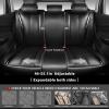 imageCAR Pass Nappa Leather Car Seat Covers Durable Waterproof Luxury Universal for SUV Pickup Truck Sedan AntiSlip Driver 5 Seats Covers Full Set with Backrest Black Chameleon Iridescent ReflectiveBright Black Leather