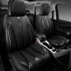 imageCAR Pass Nappa Leather Car Seat Covers Durable Waterproof Luxury Universal for SUV Pickup Truck Sedan AntiSlip Driver 5 Seats Covers Full Set with Backrest Black Chameleon Iridescent ReflectiveBlack Leather Strips