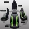 imageCAR Pass Nappa Leather Car Seat Covers Durable Waterproof Luxury Universal for SUV Pickup Truck Sedan AntiSlip Driver 5 Seats Covers Full Set with Backrest Black Chameleon Iridescent ReflectiveGreen Black