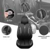imageCAR Pass Nappa Leather Car Seat Covers Durable Waterproof Luxury Universal for SUV Pickup Truck Sedan AntiSlip Driver 5 Seats Covers Full Set with Backrest Black Chameleon Iridescent ReflectiveBlack Leather Strips
