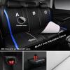 imageCAR Pass Nappa Leather Car Seat Covers Durable Waterproof Luxury Universal for SUV Pickup Truck Sedan AntiSlip Driver 5 Seats Covers Full Set with Backrest Black Chameleon Iridescent ReflectiveBlack Blue Carbon