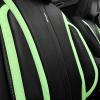 imageCAR Pass Nappa Leather Car Seat Covers Durable Waterproof Luxury Universal for SUV Pickup Truck Sedan AntiSlip Driver 5 Seats Covers Full Set with Backrest Black Chameleon Iridescent ReflectiveGreen Black