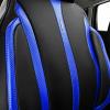 imageCAR Pass Nappa Leather Car Seat Covers Durable Waterproof Luxury Universal for SUV Pickup Truck Sedan AntiSlip Driver 5 Seats Covers Full Set with Backrest Black Chameleon Iridescent ReflectiveBlack Blue Carbon
