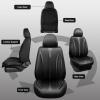 imageCAR Pass Nappa Leather Car Seat Covers Durable Waterproof Luxury Universal for SUV Pickup Truck Sedan AntiSlip Driver 5 Seats Covers Full Set with Backrest Black Chameleon Iridescent ReflectiveBlack carbon