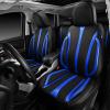 imageCAR Pass Nappa Leather Car Seat Covers Durable Waterproof Luxury Universal for SUV Pickup Truck Sedan AntiSlip Driver 5 Seats Covers Full Set with Backrest Black Chameleon Iridescent ReflectiveBlack Blue Carbon