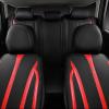 imageCAR Pass Nappa Leather Car Seat Covers Durable Waterproof Luxury Universal for SUV Pickup Truck Sedan AntiSlip Driver 5 Seats Covers Full Set with Backrest Black Chameleon Iridescent ReflectiveBlack Red