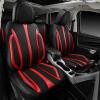 imageCAR Pass Nappa Leather Car Seat Covers Durable Waterproof Luxury Universal for SUV Pickup Truck Sedan AntiSlip Driver 5 Seats Covers Full Set with Backrest Black Chameleon Iridescent ReflectiveBlack Red