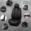 imageCAR Pass Nappa Leather Car Seat Covers Durable Waterproof Luxury Universal for SUV Pickup Truck Sedan AntiSlip Driver 5 Seats Covers Full Set with Backrest Black Chameleon Iridescent ReflectiveBlack carbon