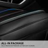imageCAR Pass Nappa Leather Car Seat Covers Durable Waterproof Luxury Universal for SUV Pickup Truck Sedan AntiSlip Driver 5 Seats Covers Full Set with Backrest Black Chameleon Iridescent ReflectiveBlack Chameleon Back