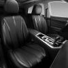 imageCAR Pass Nappa Leather Car Seat Covers Durable Waterproof Luxury Universal for SUV Pickup Truck Sedan AntiSlip Driver 5 Seats Covers Full Set with Backrest Black Chameleon Iridescent ReflectiveBlack carbon