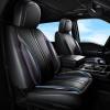 imageCAR Pass Nappa Leather Car Seat Covers Durable Waterproof Luxury Universal for SUV Pickup Truck Sedan AntiSlip Driver 5 Seats Covers Full Set with Backrest Black Chameleon Iridescent ReflectiveBlack Chameleon Iridescent
