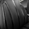 imageCAR Pass Nappa Leather Car Seat Covers Durable Waterproof Luxury Universal for SUV Pickup Truck Sedan AntiSlip Driver 5 Seats Covers Full Set with Backrest Black Chameleon Iridescent ReflectiveBlack Leather Strips