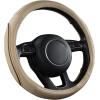 imageCar Pass Colour Piping Leather Steering Wheel CoverPerfectly fit for 14515 inches for Various Vehicles SUVsVansSedansCars Black ampamp RedBeige