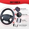imageCar Pass Colour Piping Leather Steering Wheel CoverPerfectly fit for 14515 inches for Various Vehicles SUVsVansSedansCars Black ampamp RedBlack and Red