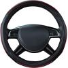imageCar Pass Colour Piping Leather Steering Wheel CoverPerfectly fit for 14515 inches for Various Vehicles SUVsVansSedansCars Black ampamp RedBlack and Red