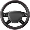 imageCar Pass Colour Piping Leather Steering Wheel CoverPerfectly fit for 14515 inches for Various Vehicles SUVsVansSedansCars Black ampamp RedBlackPink