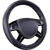 imageCar Pass Colour Piping Leather Steering Wheel CoverPerfectly fit for 14515 inches for Various Vehicles SUVsVansSedansCars Black ampamp RedGrey