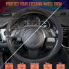 imageCar Pass Colour Piping Leather Steering Wheel CoverPerfectly fit for 14515 inches for Various Vehicles SUVsVansSedansCars Black ampamp RedMulticolor