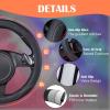 imageCar Pass Colour Piping Leather Steering Wheel CoverPerfectly fit for 14515 inches for Various Vehicles SUVsVansSedansCars Black ampamp RedMulticolor