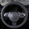imageCar Pass Colour Piping Leather Steering Wheel CoverPerfectly fit for 14515 inches for Various Vehicles SUVsVansSedansCars Black ampamp RedMulticolor