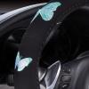 imageCar Pass Pink Embroidery Butterfly Steering Wheel Cover Universal 15 Inch Car Wheel Cover for Women Girls Fit for SuvsSmall TrucksSedansCars Black and PinkBlack and Mint