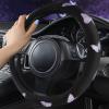 imageCar Pass Pink Embroidery Butterfly Steering Wheel Cover Universal 15 Inch Car Wheel Cover for Women Girls Fit for SuvsSmall TrucksSedansCars Black and PinkBlack and Purple