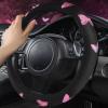 imageCar Pass Pink Embroidery Butterfly Steering Wheel Cover Universal 15 Inch Car Wheel Cover for Women Girls Fit for SuvsSmall TrucksSedansCars Black and PinkBlack and Pink