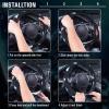 imageCar Pass Pink Embroidery Butterfly Steering Wheel Cover Universal 15 Inch Car Wheel Cover for Women Girls Fit for SuvsSmall TrucksSedansCars Black and PinkBlack and Mint