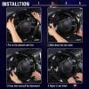 imageCar Pass Pink Embroidery Butterfly Steering Wheel Cover Universal 15 Inch Car Wheel Cover for Women Girls Fit for SuvsSmall TrucksSedansCars Black and PinkBlack and Purple