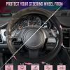 imageCar Pass Pink Embroidery Butterfly Steering Wheel Cover Universal 15 Inch Car Wheel Cover for Women Girls Fit for SuvsSmall TrucksSedansCars Black and PinkBlack and Pink