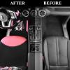 imageCar Pass Pink Embroidery Butterfly Steering Wheel Cover Universal 15 Inch Car Wheel Cover for Women Girls Fit for SuvsSmall TrucksSedansCars Black and PinkBlack and Pink Combo