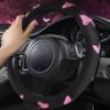 imageCar Pass Pink Embroidery Butterfly Steering Wheel Cover Universal 15 Inch Car Wheel Cover for Women Girls Fit for SuvsSmall TrucksSedansCars Black and PinkBlack and Pink Combo