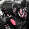 imageCar Pass Pink Embroidery Butterfly Steering Wheel Cover Universal 15 Inch Car Wheel Cover for Women Girls Fit for SuvsSmall TrucksSedansCars Black and PinkBlack and Pink Combo