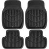 imageCAR PASS 4 Piece Leather Car Floor Mats 3D Cute Girly Waterproof All Weather Car Mat Full Set Universal Trim to Fit ampamp AntiSlip Burr Bottom ampamp Light Easy Clean for SUV Truck Auto Sedan VanPinkAll Black PVC