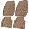 imageCAR PASS 4 Piece Leather Car Floor Mats 3D Cute Girly Waterproof All Weather Car Mat Full Set Universal Trim to Fit ampamp AntiSlip Burr Bottom ampamp Light Easy Clean for SUV Truck Auto Sedan VanPinkBeige