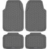 imageCAR PASS Black Rubber Car Mats AllWeather Floor Mats Full Set Durable AntiSlip 3D Rhombus Waterproof Automotive Pad Trim to Fit Liner Universal Fit for Sedan SUV Truck Van 4 Pcs All Black RubberGray Rubber