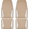 imageCAR PASS Bling Car Mats Diamond Rubber Floor Mats Full Set AntiSlip 3D Rhombus Waterproof Trim to Fit Liner Universal Glitter Crystal Sparkly Shining Rhinestone Girl Women SUV Sedan Van Pink RubberBeige Rubber
