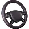 imageCAR PASS Bling Diamond Black Leather Steering Wheel Cover Studded Crystal Rhinestones Universal Fit 14quot 1215quot Glitter for Women Sparkle Girl Fit SuvsVansSedansCarTrucks Silver DiamondHot Pink Diamond