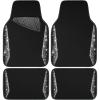 imageCAR PASS Bling Diamond Car Floor Mat Shining Rhinestones Carpet Sparkly Glitter Crystal AntiSlip PVC Heel Pad Automotive Universal Fit for SUV Sedan Car Van 4pcs for Girl Cute Women Black SilverSilver Diamond