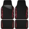 imageCAR PASS Bling Diamond Car Floor Mat Shining Rhinestones Carpet Sparkly Glitter Crystal AntiSlip PVC Heel Pad Automotive Universal Fit for SUV Sedan Car Van 4pcs for Girl Cute Women Black SilverRed Diamond