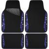 imageCAR PASS Bling Diamond Car Floor Mat Shining Rhinestones Carpet Sparkly Glitter Crystal AntiSlip PVC Heel Pad Automotive Universal Fit for SUV Sedan Car Van 4pcs for Girl Cute Women Black SilverBlue Diamond