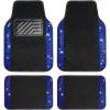 imageCAR PASS Bling Diamond Car Floor Mats Shining Rhinestone Carpet Sparkly Glitter Crystal with AntiSlip PVC Heel Pad Waterproof Universal Fit Automotive SUVSedanVanCute Girl Women4pcs Black SliverBlue Diamond