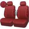 imageCAR PASS Bling Diamond Pink Leather Car Seat Covers Full Sets Interior Sets Waterproof Shining Glitter Sparkly Crystal Universal Armrest Fit for Automotive Truck SUV Cute Women Girl Pink RhinestoneBurgundy rhinestone