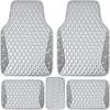 imageCAR PASS Bling Leather Car Mats Shining Diamond Floor Mats Crystal Rhinestone Sparkly Glitter Carpet AntiSlip Waterproof Pad Universal Fit Automotive SUV Sedan Van 5pcs Girl Women Black SilverSilver Leather Diamond