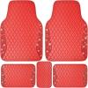 imageCAR PASS Bling Leather Car Mats Shining Diamond Floor Mats Crystal Rhinestone Sparkly Glitter Carpet AntiSlip Waterproof Pad Universal Fit Automotive SUV Sedan Van 5pcs Girl Women Black SilverRed Leather Diamond
