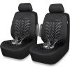 imageCAR PASS Car Seat Covers Full Sets Front ampamp Split Rear Bench for Car 3D Tyre Embossed Automotive Interior Covers Airbag Compatible Quick Setup Universal Fit Seat Covers for Car SUVCharcoalPure Black