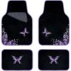 imageCAR PASS Embroidery Butterfly and Flower Car Floor Mats Pink Car Floor Mats Universal Fit 95 AutomotiveSUVSSedanVansfor Cute WomenGirlySet of 4 Black with PinkPurple Butterfly