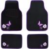 imageCAR PASS Embroidery Butterfly and Flower Car Floor Mats Pink Car Floor Mats Universal Fit 95 AutomotiveSUVSSedanVansfor Cute WomenGirlySet of 4 Black with PinkPurple Butterfly and Flower