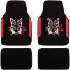 imageCAR PASS Embroidery Butterfly and Flower Car Floor Mats Pink Car Floor Mats Universal Fit 95 AutomotiveSUVSSedanVansfor Cute WomenGirlySet of 4 Black with PinkRed Butterfly